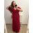 Women's Long Knitted Turtleneck Short Sleeve Dress (S/M ONE SIZE) ITALIAN FASHION IMM22FD51751