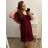 Women's Long Knitted Turtleneck Short Sleeve Dress (S/M ONE SIZE) ITALIAN FASHION IMM22FD51751 XL/2XL Royal blue