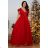 Dress elegant party short sleeve women's plus size (36-42) POLISH FASHION PMLBF23ID3540 red 36