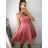 Šaty letní na ramínka dámské (S/M ONE SIZE) ITALSKÁ MÓDA IMPBB22B21841 S/M red