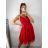 Šaty letní na ramínka dámské (S/M ONE SIZE) ITALSKÁ MÓDA IMPBB22B21841 S/M red