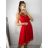Šaty letní na ramínka dámské (S/M ONE SIZE) ITALSKÁ MÓDA IMPBB22B21841 S/M red
