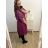 Women's Long Knitted Turtleneck Short Sleeve Dress (S/M ONE SIZE) ITALIAN FASHION IMM22FD51751