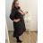 Women's elegant party long sleeve dress (S/M ONE SIZE) ITALIAN FASHION IM322282 XL/2XL black