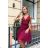 Women's Plus Size (42-46) Long Elegant Party Sleeveless Dress POLISH FASHION PMLBC23265-10 Wine 34
