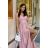 Women's Plus Size (42-46) Long Elegant Party Sleeveless Dress POLISH FASHION PMLBC23265-10 pink 34