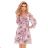 410-1 MONICA chiffon dress with a tied neckline - dirty pink + flowers