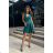 Women's Plus Size (42-46) Long Elegant Party Sleeveless Dress POLISH FASHION PMLBC23265-10 Green 34