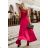 Women's Plus Size (42-46) Long Elegant Party Sleeveless Dress POLISH FASHION PMLBC23265-10 dark pink 34