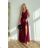 Women's Plus Size (42-46) Long Elegant Party Sleeveless Dress POLISH FASHION PMLBC23265-10 Wine 34