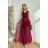 Women's Plus Size (42-46) Long Elegant Party Sleeveless Dress POLISH FASHION PMLBC23265-10 Wine 34