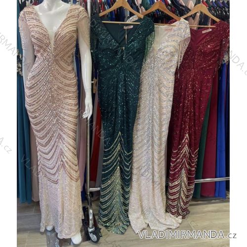 Women's Long Short Sleeve Party Dress (S/M ONE SIZE) ITALIAN FASHION IMM23057