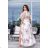 Women's Plus Size (42-46) Long Elegant Party Sleeveless Dress POLISH FASHION PMLBC23265-10 Flowerbed 42