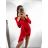 Šaty letní na ramínka dámské (S/M ONE SIZE) ITALSKÁ MÓDA IMPBB22B21841 S/M red