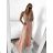 Women's long party dress with straps (S/M ONE SIZE) ITALIAN FASHION IMPSH2261102/DUsv. pink
