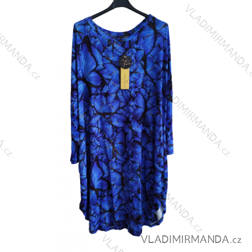 Women's short sleeve dress oversized (L-3XL) POLISH FASHION PMF20013 2XL/3XL blue