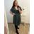 Women's Long Knitted Turtleneck Short Sleeve Dress (S/M ONE SIZE) ITALIAN FASHION IMM22FD51751