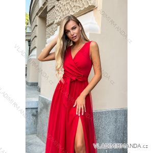 Women's Plus Size (42-46) Long Elegant Party Sleeveless Dress POLISH FASHION PMLBC23265-10