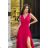 Women's Plus Size (42-46) Long Elegant Party Sleeveless Dress POLISH FASHION PMLBC23265-10 dark pink 48