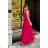 Women's Plus Size (42-46) Long Elegant Party Sleeveless Dress POLISH FASHION PMLBC23265-10 dark pink 48