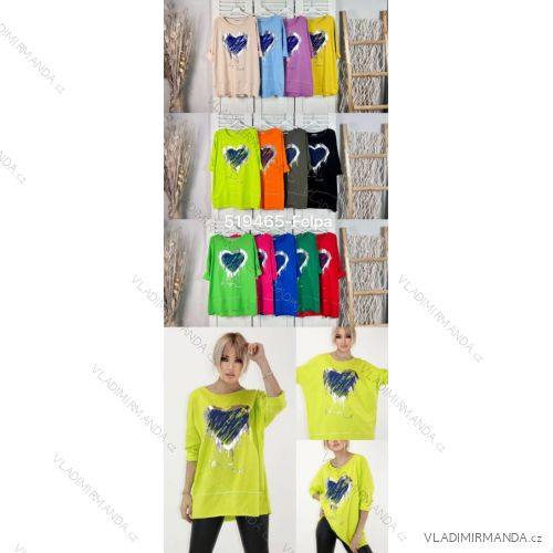 Oversize Tunic 3/4 Long Sleeve Women's Plus Size (XL/2XL ONE SIZE) ITALIAN FASHION IMC23519465