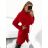 Women's long fleece coat (M / L ONE SIZE) ITALIAN FASHION IMD211105 M / L red