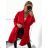 Women's long fleece coat (M / L ONE SIZE) ITALIAN FASHION IMD211105 M / L red