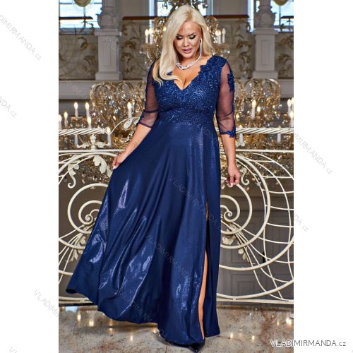 Women's Plus Size (42-46) Long Elegant Party Sleeveless Dress POLISH FASHION PMLBC23265-10