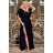 Women's Plus Size (42-46) Long Elegant Party Sleeveless Dress POLISH FASHION PMLBC23265-10 black 48