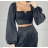 Women's Long Sleeve Crop Top (S/M ONE SIZE) ITALIAN FASHION IMPBB23B10882