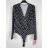 Women's Long Sleeve Bodysuit (S/M ONE SIZE) ITALIAN FASHION IMPBB23D21141