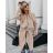 Women's long fleece coat (M / L ONE SIZE) ITALIAN FASHION IMD211105 béžová M / L