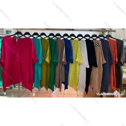 Oversize Tunic 3/4 Long Sleeve Women Plus Size (2XL/3XL ONE SIZE) ITALIAN FASHION IMWT23202