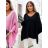 Women's Oversize Long Sleeve Knitted Sweater (S/M ONE SIZE) ITALIAN FASHION IMWK23173