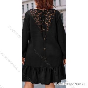 Elegant Dress with Lace Long Sleeve Women's Plus Size (XL/2XL ONE SIZE) ITALIAN FASHION IMWT23223
