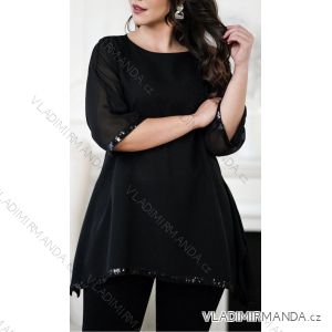 Oversize Tunic 3/4 Long Sleeve Women Plus Size (2XL/3XL ONE SIZE) ITALIAN FASHION IMWT23228