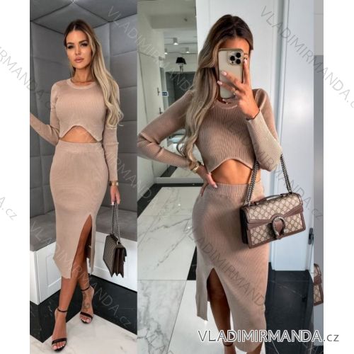 Women's Long Sleeve Top & Skirt Set (S/M ONE SIZE) ITALIAN FASHION IMPOC239101