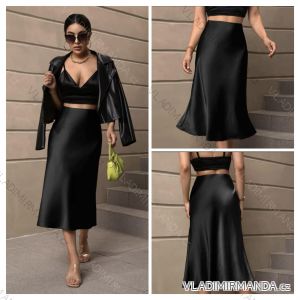 Women's Medium Length Satin Skirt (S/M ONE SIZE) ITALIAN FASHION IMM23UN6886