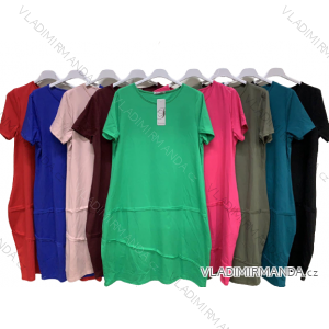 Women's Cotton Short Sleeve Dress (S/M/L ONE SIZE) ITALIAN FASHION IMC23142