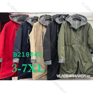 Women's Plus Size Spring Hooded Parka Jacket (3XL-7XL) POLISH FASHION PMLB23B218042