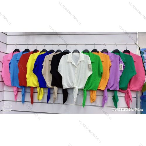 Women's short tie shirt short sleeve (S/M ONE SIZE) ITALIAN FASHION IMWGS23444