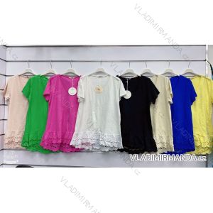 Women's Short Sleeve Cotton T-Shirt (S/M ONE SIZE) ITALIAN FASHION IMWGM23457