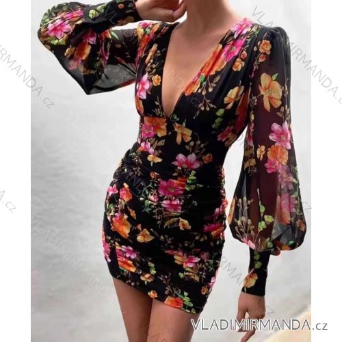 Women's Elegant Long Sleeve Dress (S/M ONE SIZE) ITALIAN FASHION IMWE23462