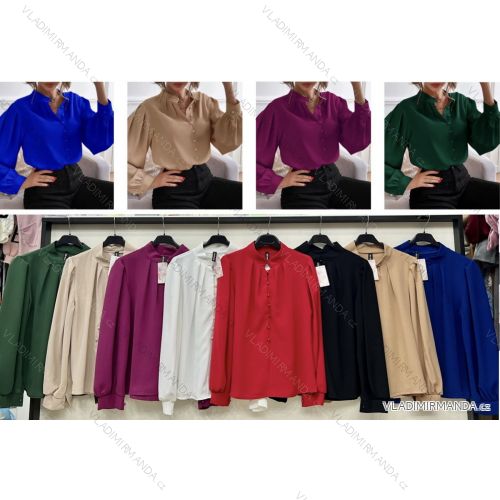 Women's Elegant Long Sleeve Blouse/Tunic (S/M/L ONE SIZE) ITALIAN FASHION IMWB22245