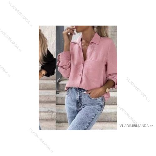 Šaty elegantní košilové dlouhý rukáv dámské (S/M ONE SIZE) ITALSKÁ MÓDA IMWY21734