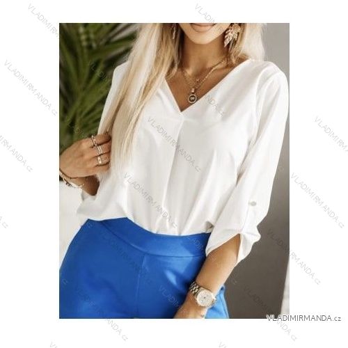 Women's Elegant Long Sleeve Blouse/Tunic (S/M/L ONE SIZE) ITALIAN FASHION IMWB22245