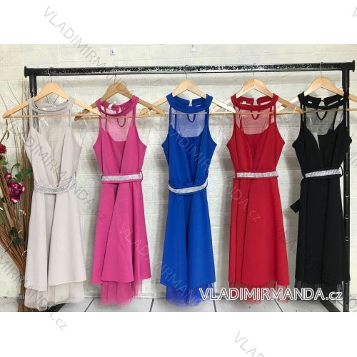 Women's Elegant Sleeveless Dress (S/M ONE SIZE) ITALIAN FASHION IMPGM235716