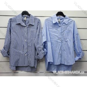 Women's Stripe Long Sleeve Shirt (S/M ONE SIZE) ITALIAN FASHION IMWP23011