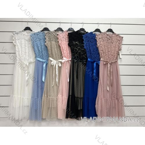 Women's Sleeveless Lace Dress (S/M ONE SIZE) ITALIAN FASHION IMWY23070