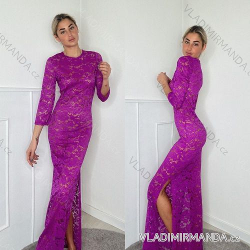 Women's Long Elegant Party Long Sleeve Dress (S/M ONE SIZE) ITALIAN FASHION IMPBB23P24078